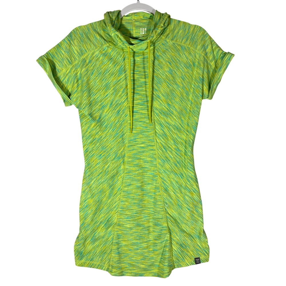 Title Nine NWT Citron Summertime Tunic Dress Sz S Performance Sporty Hooded Lime